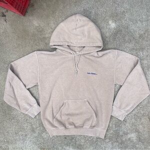 Men's Beige Hoodie with Blue Text